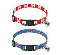 Lot de 2 colliers réglables pour chiens filles et garçons - Drapeau du Canada - République démocratique du Congo