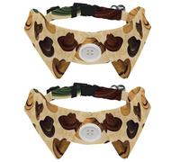 Lot de 2 colliers réglables pour petit chien avec nœud papillon - Chapeau de cowboy West Wild - Collier réglable pour chiot - Nœud papillon pour chats, chiens, lapins