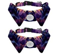 Lot de 2 colliers réglables pour petit chien avec nœud papillon, château d'Halloween, nœud papillon pour chats, chiens, lapins