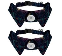 Lot de 2 colliers réglables pour petit chien et chat avec nœud papillon pour Halloween, motif cimetière