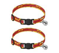 Lot de 2 colliers réglables pour petit chien Motif drapeau espagnol Rouge 26 à 43 cm