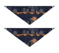 Lot de 2 colliers résistants à l'usure pour chien Motif cimetières et éléments d'Halloween 50,8 x 18,8 x 7,6 cm