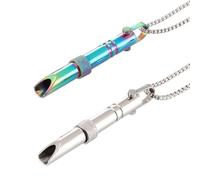 Lot de 2 colliers respiratoires en acier inoxydable - Collier de méditation - Collier anti-stress - Collier de respiration anxiété - Relaxation d'exercice - Convient pour les hommes et les femmes