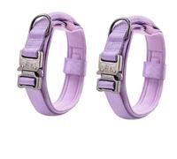 Lot de 2 colliers robustes pour chiens puissants, collier réglable pour aventure en plein air avec poignée de contrôle en boucle anti-rupture violette pour une promenade sûre (2 pièces, taille M)