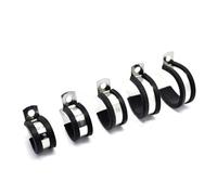 Lot de 2 colliers serrage en P, 6 à 55 mm, acier inoxydable 304, avec revêtement caoutchouc, for montage câbles et tuyaux Installation Facile(30MM)