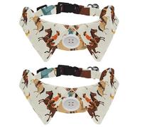 Lot de 2 colliers vintage western cowboys pour homme et chat avec nœud papillon et nœud papillon réglable pour chiens de petite et moyenne taille