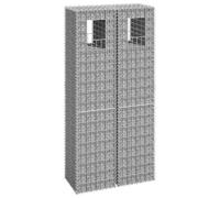 Lot de 2 colonnes gabions robustes - 40 x 40 x 180 cm - En fer résistant aux intempéries - Soudé par points - Idéal comme poteaux de clôture pour jardin et terrasse