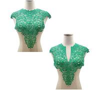 Lot de 2 cols en polyester avec broderie en soie tridimensionnelle creuse avant/arrière (vert)