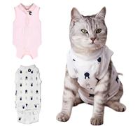 Lot de 2 combinaisons de convalescence chirurgicale pour chat pour plaies abdominales ou maladies de la peau, après une chirurgie, combinaison de pyjama, alternative au collier électrique pour chats