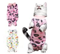 Lot de 2 combinaisons de convalescence professionnelles pour chat, combinaisons pour plaies abdominales ou maladies de la peau, alternative au collier électrique pour chats, vêtements pour chat après