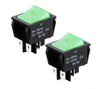 Lot de 2 commutateurs à bascule 4 broches KCD4 30 A 250 V 35 A 125 V pour aspirateur Numatic avec boîtier en plastique et bornes métalliques