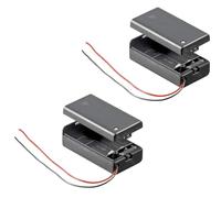 Lot de 2 compartiments à piles noirs avec boîtier fermé, interrupteur marche/arrêt et 2 piles de 9 V