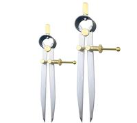 Lot de 2 compas à pointe sèche en acier au carbone, avec raccords en laiton, outil de marquage professionnel pour le travail du bois, compas de traçage réglable pour artisanat du cuir et menuiserie