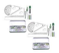 Lot de 2 compas de géométrie pour dessin - Outil de géométrie pour école secondaire, rapporteur mathématique, boussole et gomme pour école, étudiants, enseignants, architectes (GN)