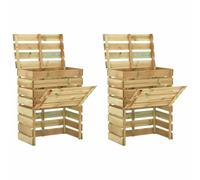 Lot de 2 Composteur en Bois, Composteur de Jardin Bac à Compost à Lattes 2 pcs 80x50x100 cm Pin imprégné