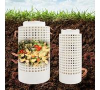 Lot de 2 composteurs enterrés, Ferme à vers en Plastique pour déchets organiques, composteurs avec Trous et Couvercle pour Jardin, Potager, Serre et arrière-Cour
