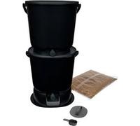 Lot de 2 composteurs Skaza Bokashi Essential 101857 15,3 L avec 1kg de Brain et 1 base Noir Noir G