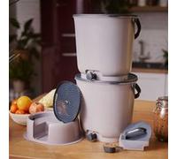 Lot de 2 composteurs Skaza Bokashi Essential 101859 15,3L avec 1 kg de Brain et 1 base Gris Gris G
