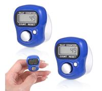 Lot de 2 compteurs de doigts numériques électroniques - Mini compteur manuel coloré - Compteur de rangées - Mini compteur manuel pour le comptage des activités intérieures et extérieures (bleu marine)