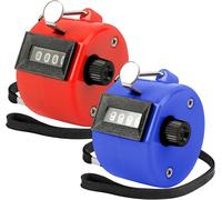 Lot De 2 Compteurs Manuels À 4 Chiffres-Clicker Abs Avec Cordon Tour De Cou-Pour Compteur De Personnes,Coaching,Tricot,Golf Et Compteur De Rangs (Bleu Et Rouge)