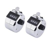 Lot de 2 compteurs manuels en métal, clicker mécanique à 4 chiffres