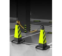 Lot de 2 cônes de sécurité routière, cônes de stationnement avec poignée, cônes de construction for colonne d'avertissement de circulation for allée(75x40cm)