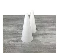 Lot de 2 cônes en polystyrène de 20 cm de Haut, Styropor Blanc, Diamètre de la Base 9 cm
