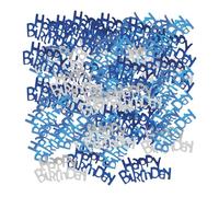 Lot de 2 confettis d'anniversaire bleus de 30 g, décorations d'anniversaire, confettis de décoration pour enfants, accessoires de décoration de fête de table (bleu foncé, bleu ciel, argent).