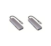 Lot de 2 connecteurs 6 en 1 UBS C Hub Station d'accueil Câbles Connecteur Outil de connexion Répartiteur Équipement Téléphone Portable Lecteur de cartes externes