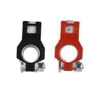 Lot de 2 connecteurs à pince pour borne de batterie de voiture 12 V 24 V positif négatif fabriqué en cuivre pour voiture, caravane, bateau, camion (cuivre étamé)
