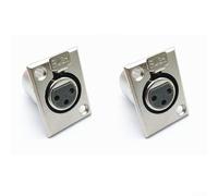 Lot de 2 connecteurs audio XLR mâles et femelles à 3 broches pour châssis en métal adaptés aux systèmes de câbles Patch Bay et Snake (2 femelles)