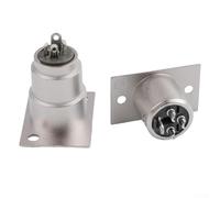Lot de 2 connecteurs audio XLR mâles et femelles à 3 broches, pour microphone en métal, châssis avec panneau de rack compatible (mâle + femelle)
