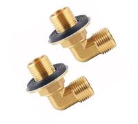 Lot de 2 connecteurs coudés d'entrée de robinet chaud et froid en laiton 1,27 cm mâle coudé pour dosseret adaptateur à 90 degrés, joint de tuyau d'entrée froide et chaude
