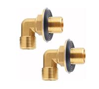 Lot de 2 connecteurs coudés d'entrée de robinet chaud et froid pour robinet commercial à 90 degrés Raccords de plomberie Joint de tuyau d'entrée froide et chaude