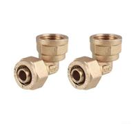 Lot de 2 connecteurs coudés femelles 1216 x 4 points et 1216 x 6 points pour tubes en aluminium et plastique pour chauffage solaire de l'eau et systèmes CVC (6 points)