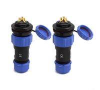 Lot de 2 connecteurs d'avion SP13 à 3 broches IP68 étanches pour montage sur panneau et pour éclairage industriel transmission de signal 5 A 220 V-380 V Boîtier en plastique robuste Bla