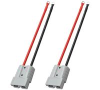 Lot de 2 connecteurs de batterie, 50 A 600 V, câble de batterie en silicone 10 AWG avec borne à joint torique, connecteur Anderson à connexion rapide pour voiture, camping-car, bateau, tracteur