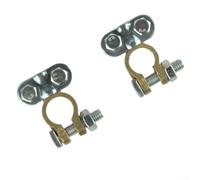 Lot de 2 connecteurs de borne de batterie 12 V en laiton et aluminium pour bornes positives et négatives, compatibles avec voiture, camionnette, caravane, camping-car