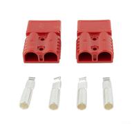 Lot de 2 connecteurs de borne de câble 120 A, contacts plaqués argent pour une durabilité accrue, pour yachts et camping-cars (rouge)