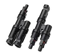 Lot De 2 Connecteurs De Branche En Y,Connecteur Mc4,Rallonge Mc4,Cable Mc4,Connecteur Panneau Solaire,Mc4 Connecteur Solaire,Photovoltaïque De Type T,Pour Connexion Parallèle Entre Panneaux Solaires