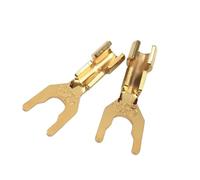 Lot de 2 connecteurs de Fil de Fourche en Y for Haut-Parleur en Laiton plaqué Or, fiche Banane de Type U, borne de Haut-Parleur, Prise d'amplificateur