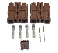 Lot de 2 connecteurs de fils et câbles SBS75X 75 A 600 V avec bornes en cuivre plaqué argent, boîtier ignifuge UL94V-0 pour batterie au lithium P-Lug chariot élévateur Marron (marron)