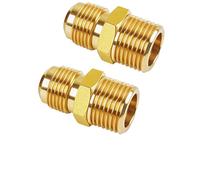 Lot de 2 connecteurs de ligne de gaz mâles de 1,27 cm vers 3/8" NPT mâle en laiton, pour connecteurs hydrauliques, CVC, air, gaz naturel