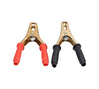 Lot de 2 connecteurs de pince de batterie de voiture 200 A - Pinces de chargeur de test électrique en cuivre pur avec dents pointues pour une prise sûre - Clips professionnels