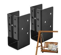 Lot de 2 connecteurs de poutre noirs 2 x 4 - Support de support de bois au bois, support de charpentier à bride cachée | Support en bois à bride dissimulée, kit de connecteur de solive pour rack de