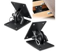 Lot de 2 connecteurs de quai flottants stationnaires, supports de quai robustes avec trous de 1,27 cm, charnière flottante en acier galvanisé, idéal pour l'entretien du quai