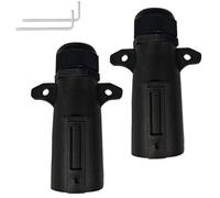 Lot de 2 connecteurs de remorque à 7 broches avec protection IP68 contre l'eau - Adaptateur de rechange pour feux de recul et clignotants pour camions, bateaux, caravanes et remorquage