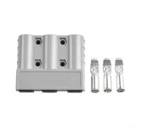 Lot de 2 connecteurs de style 3 broches 50 A pour chargeur et câblage, connecteur en cuivre 600 V en plastique PC, gris, pour solution de connexion industrielle robuste pour solaire et camping-car, 1