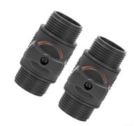 Lot de 2 connecteurs d'eau avec design à double filetage et valve marche/arrêt intégrée pour un contrôle précis de l'eau, plastique ABS, s'adapte aux filetages internes et externes (B)