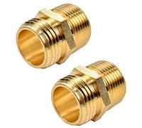 Lot de 2 connecteurs mâles 3/4" GHT vers 1,9 cm NPT mâle, raccord de tuyau d'arrosage en laiton, adaptateur de tuyau mâle